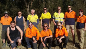 Part of the B & M Slots installation crew.